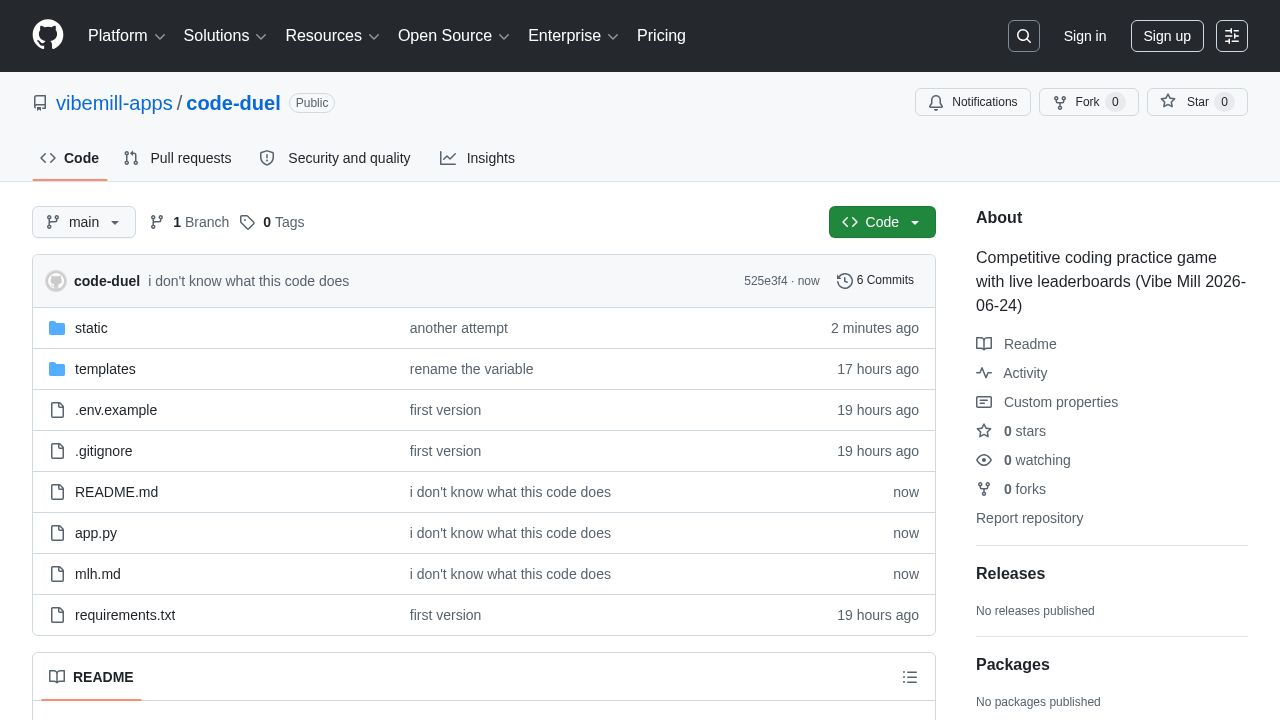 screenshot of code-duel