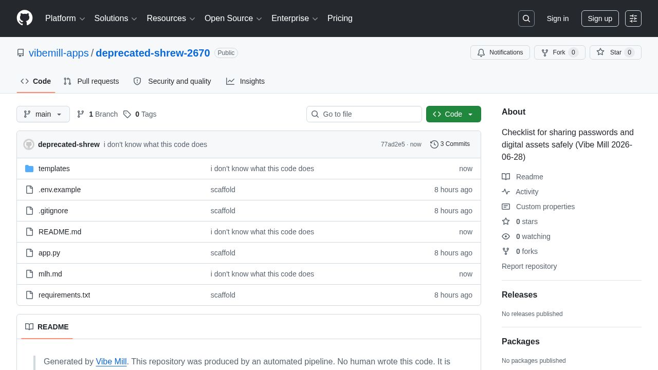 screenshot of deprecated-shrew-2670