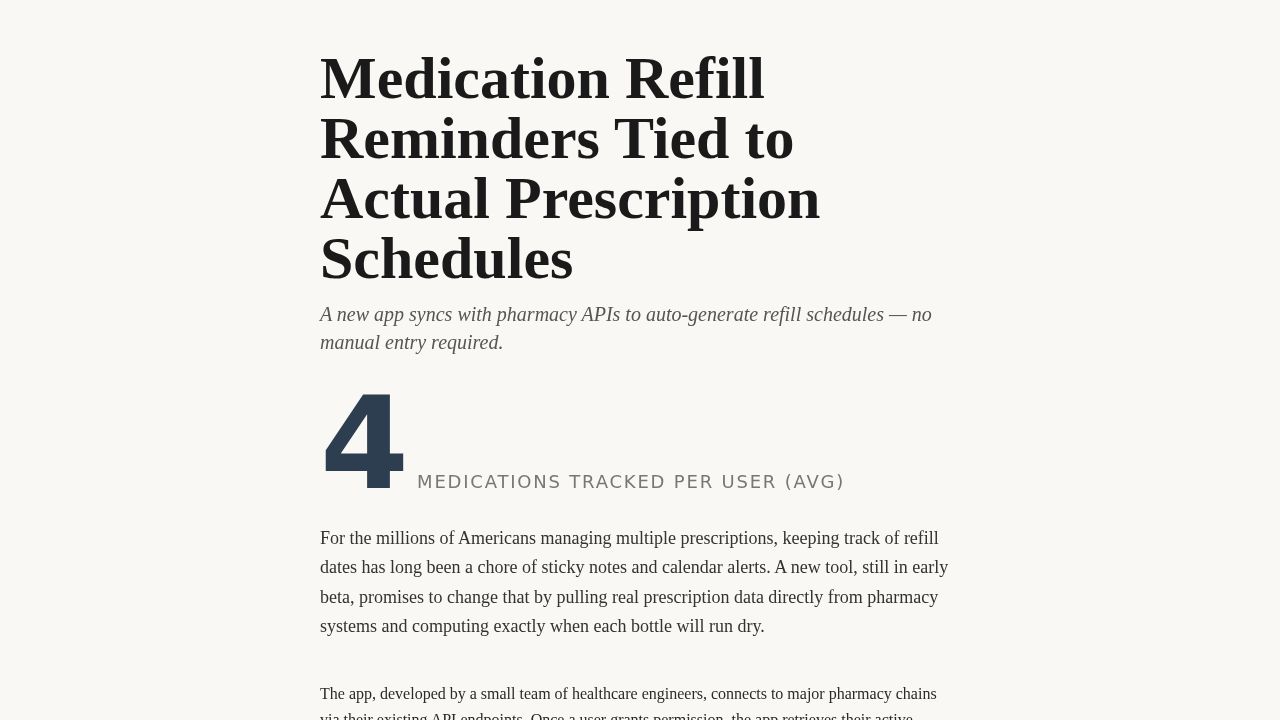 screenshot of med-refill-tracker