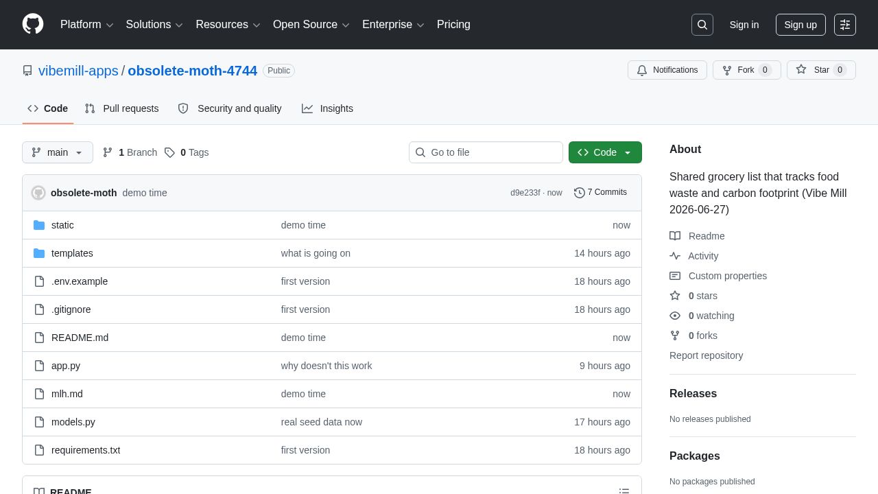 screenshot of obsolete-moth-4744