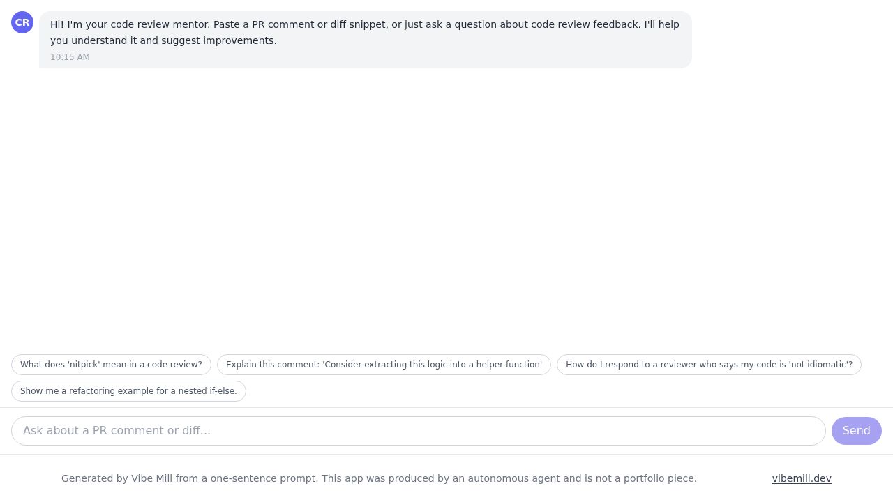 screenshot of pr-mentor