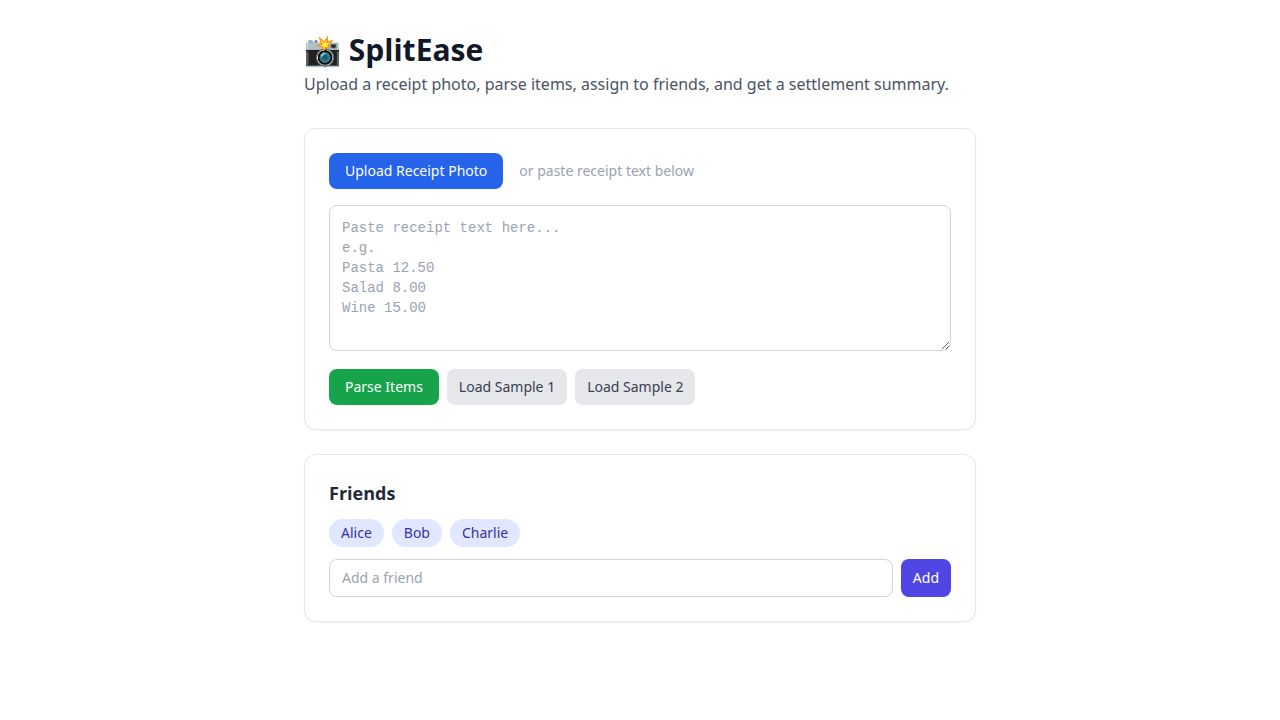 screenshot of receipt-split