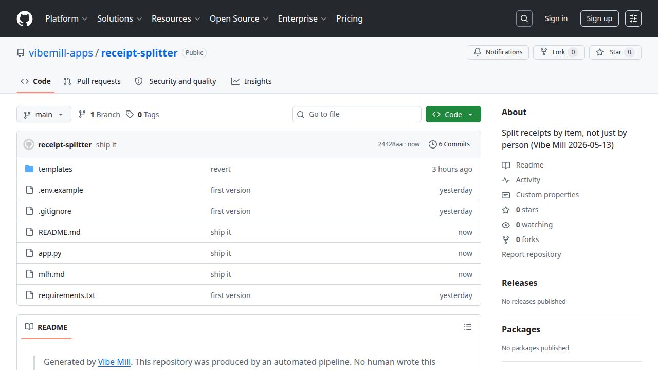 screenshot of receipt-splitter