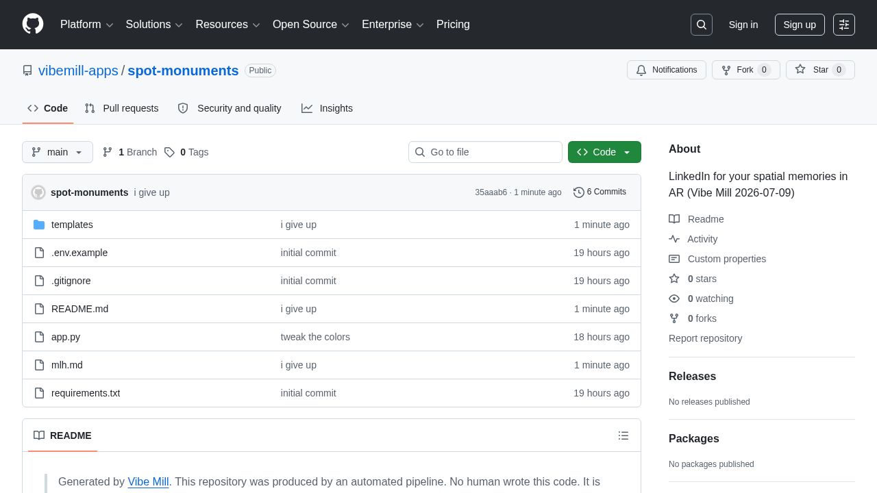 screenshot of spot-monuments