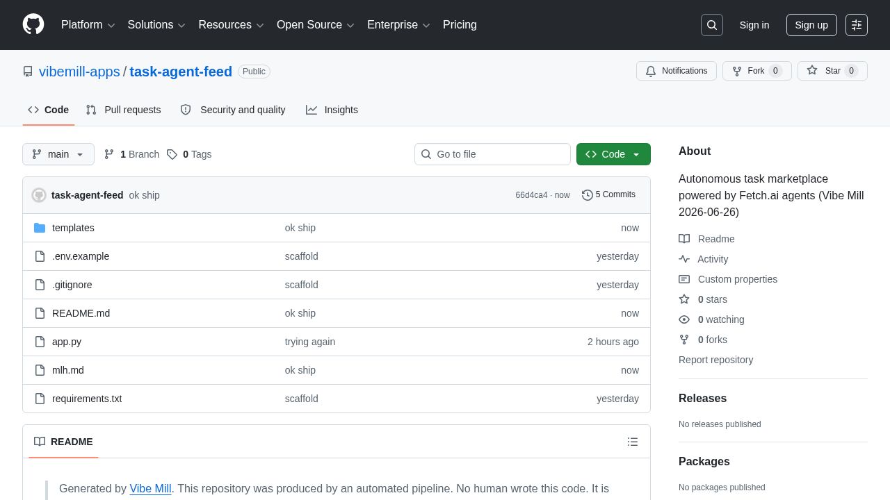 screenshot of task-agent-feed