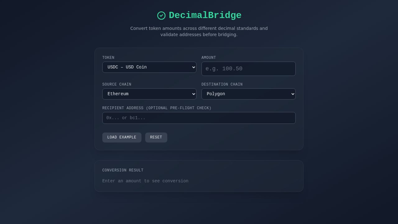 screenshot of token-decimal-converter
