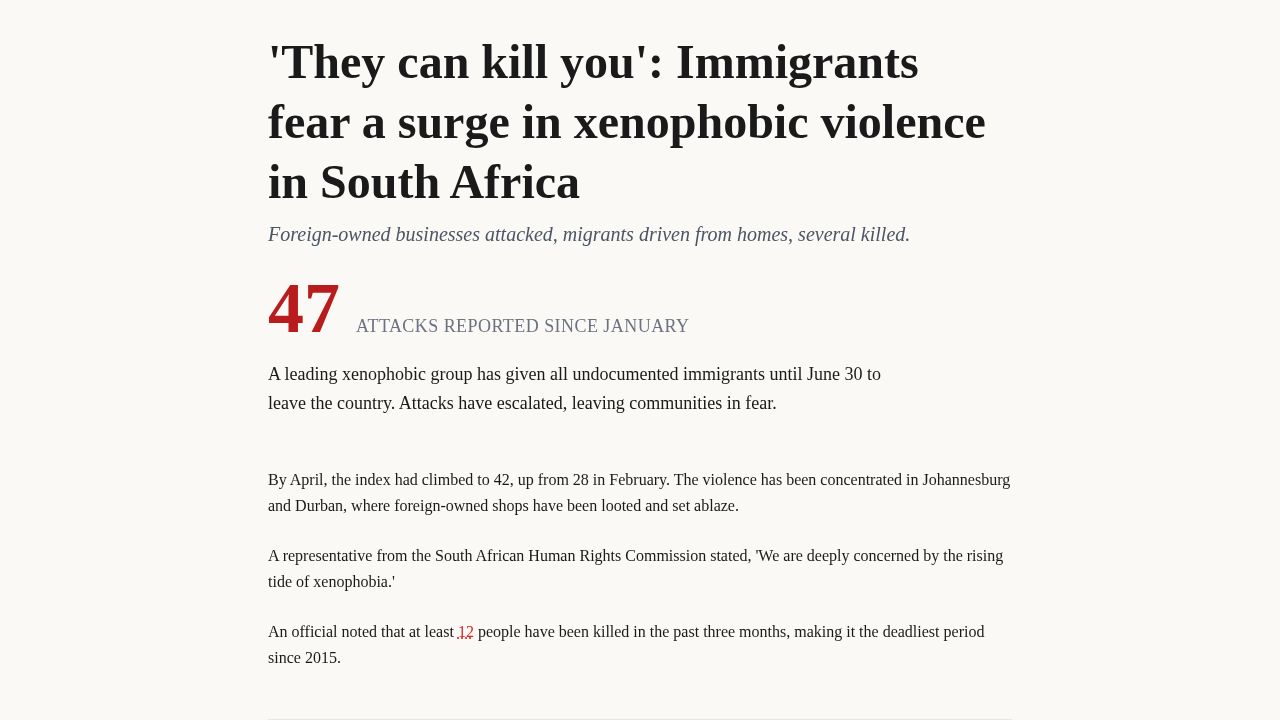 screenshot of xenophobia-tracker